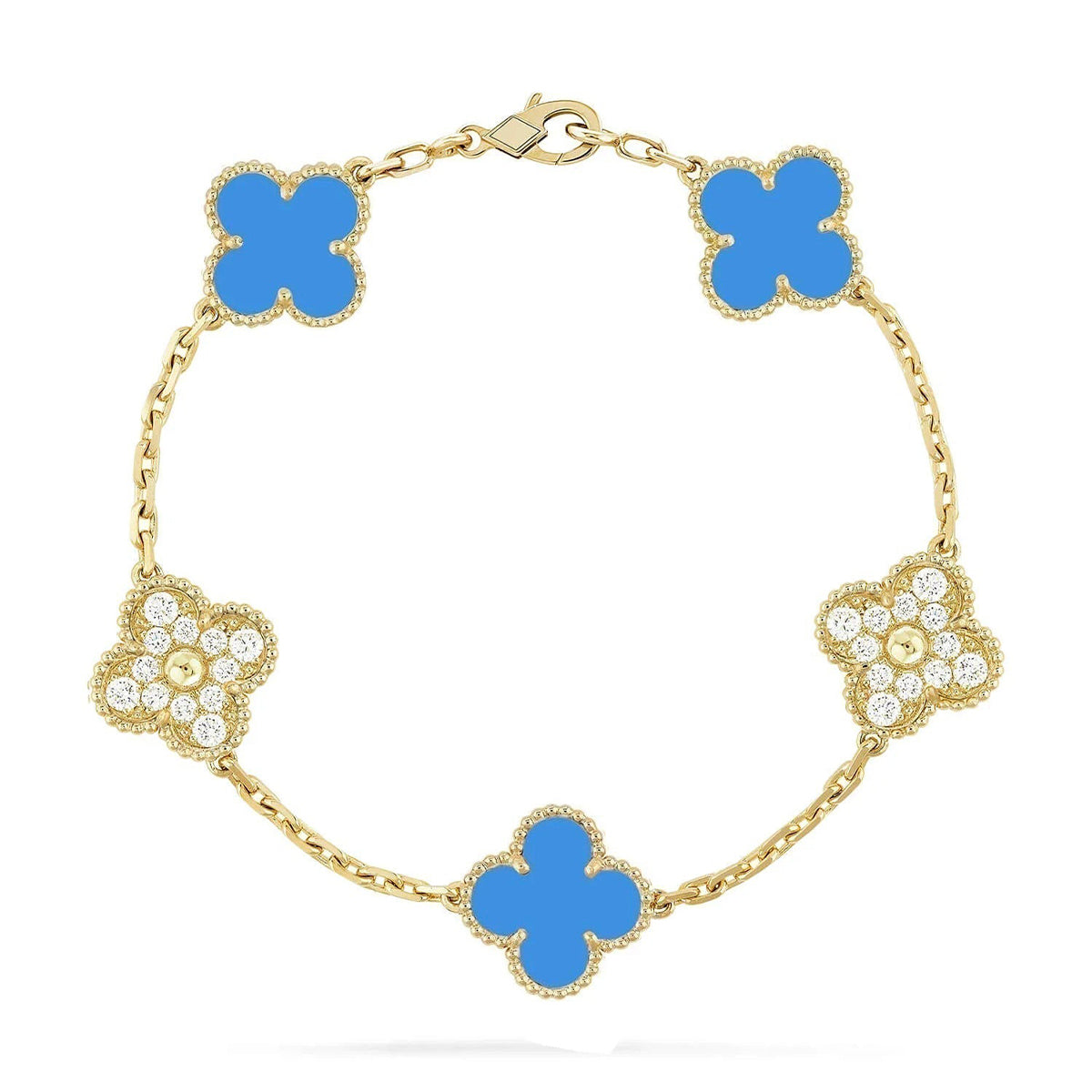 [Rose Tomorrow] CLOVER 5 MOTIF BLUE AGATE BRACELET COLLECTION