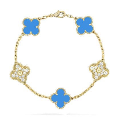 [Rose Tomorrow] CLOVER 5 MOTIF BLUE AGATE BRACELET COLLECTION