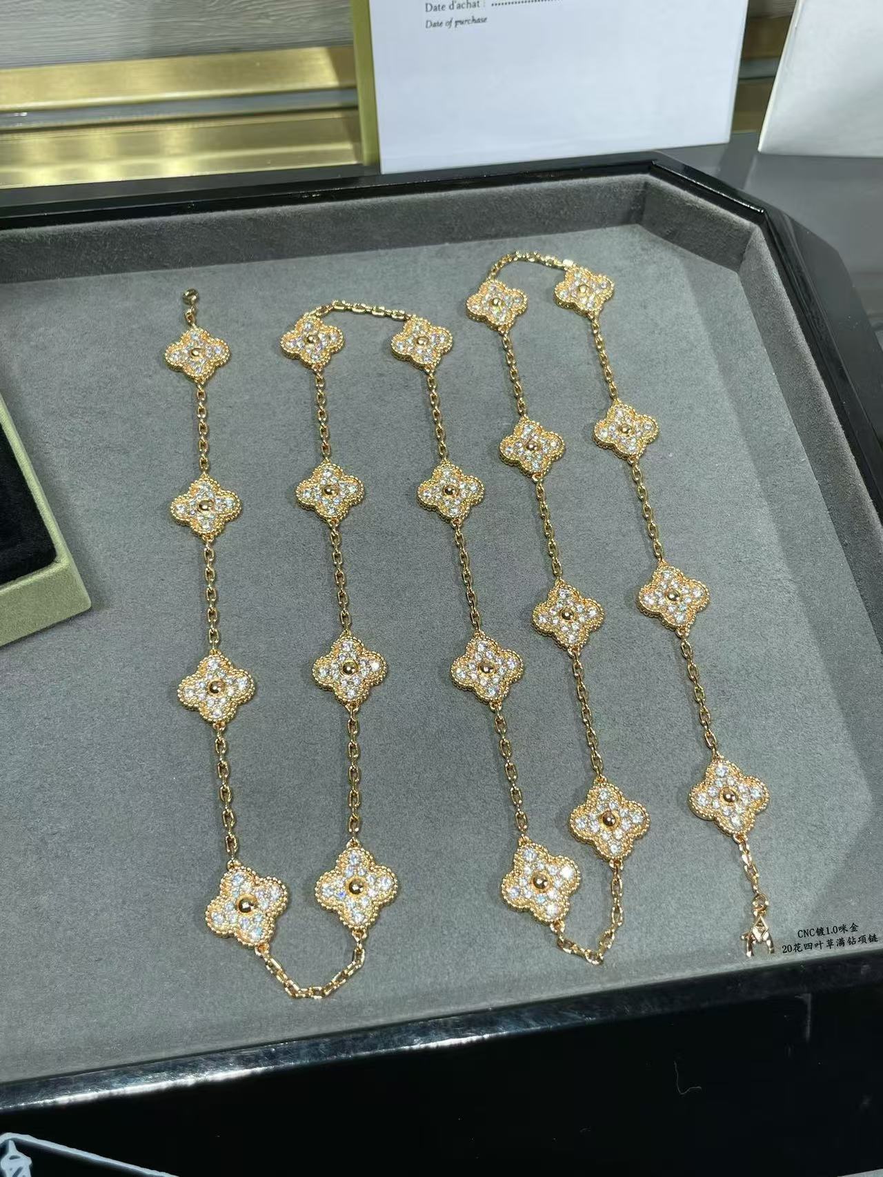 [Rose Tomorrow]CLOVER 20 MOTIFS FULL-DIAMOND NECKLACE