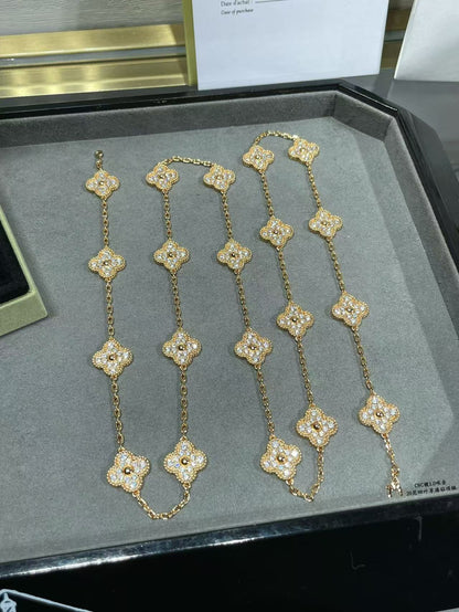 [Rose Tomorrow]CLOVER 20 MOTIFS FULL-DIAMOND NECKLACE