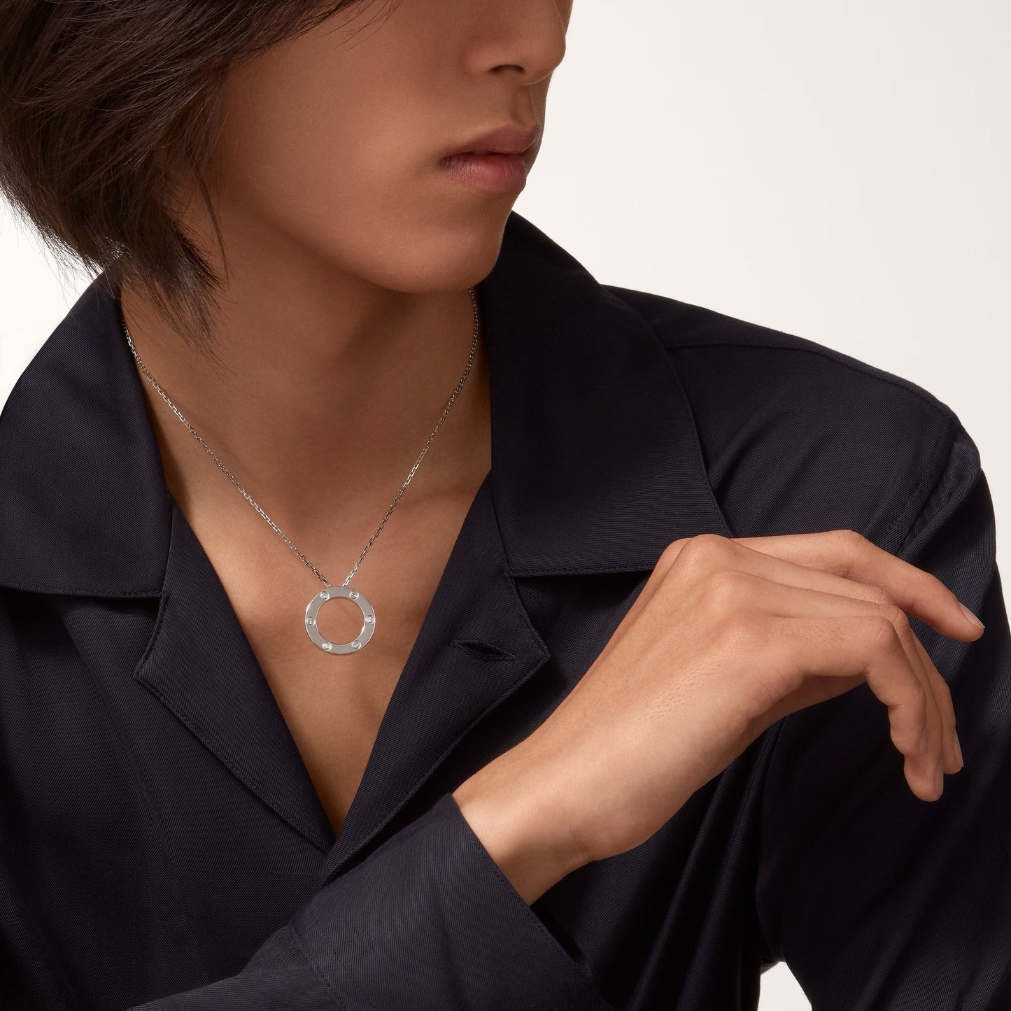 [Rose Tomorrow]LOVE NECKLACE 16MM 3 DIAMONDS