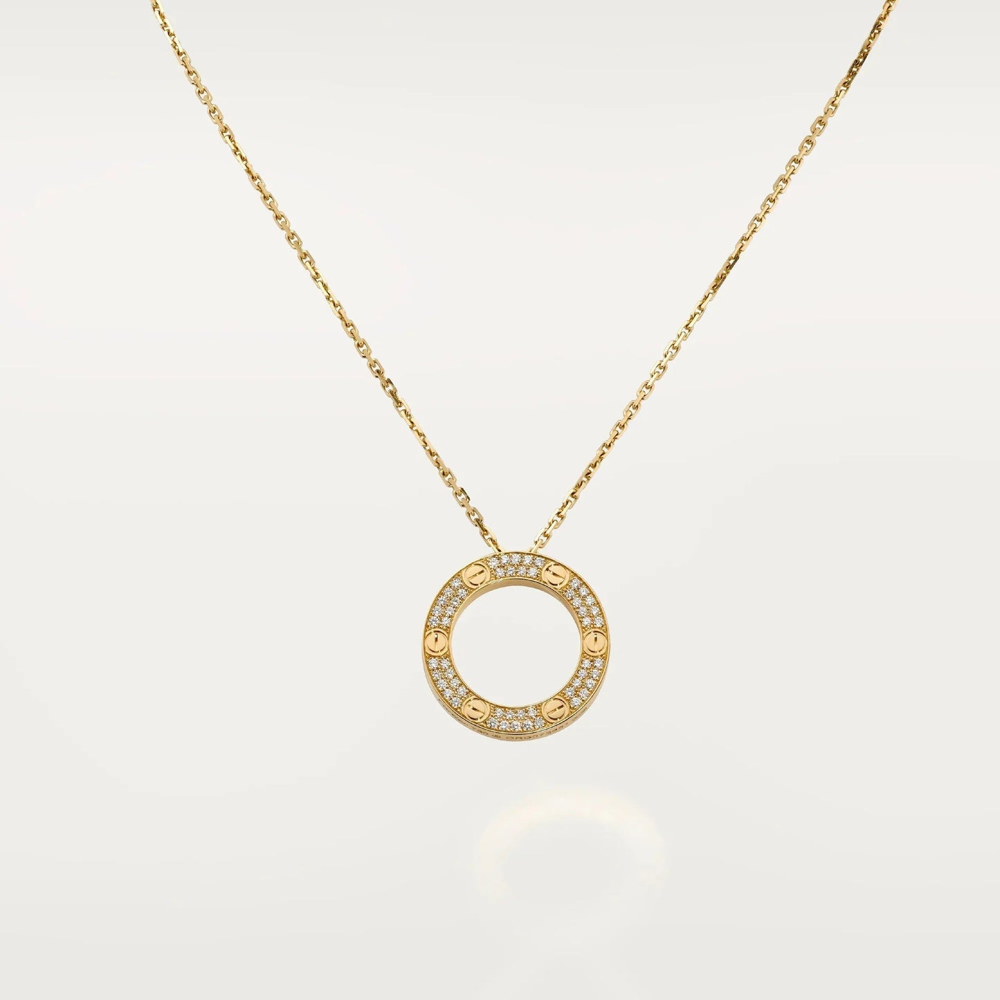 [Rose Tomorrow]LOVE NECKLACE 16MM  FULL DIAMOND