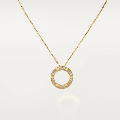 [Rose Tomorrow]LOVE NECKLACE 16MM  FULL DIAMOND