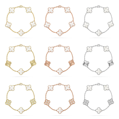 [Rose Tomorrow]CLOVER WHITE PEARL MOP 5 MOTIF BRACELET COLLECTION