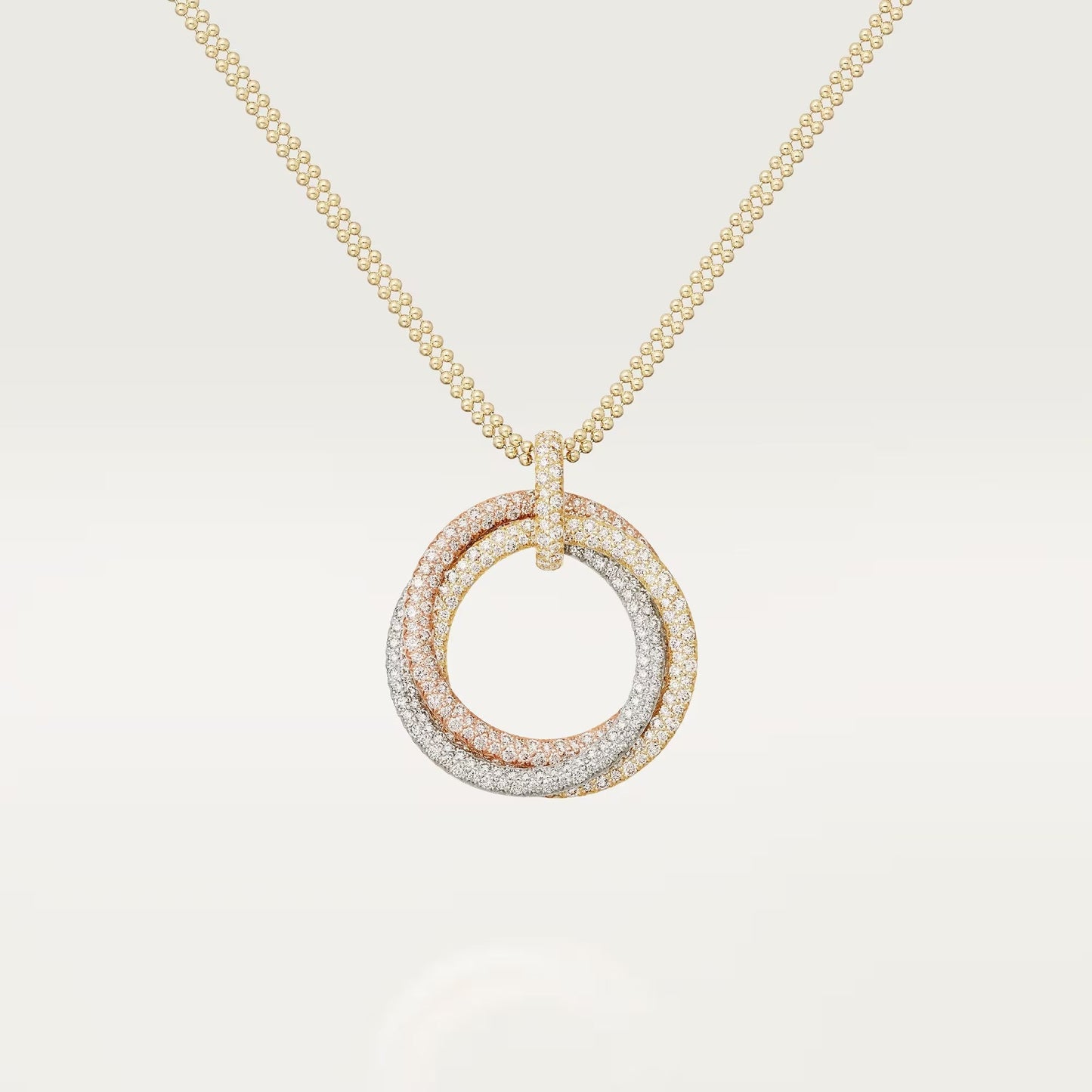 [Rose Tomorrow]TRINITY LARGE FULL DIAMOND  NECKLACE