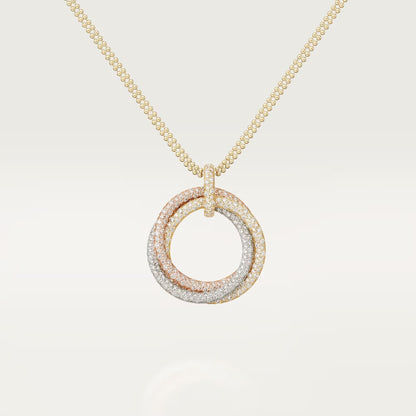 [Rose Tomorrow]TRINITY LARGE FULL DIAMOND  NECKLACE