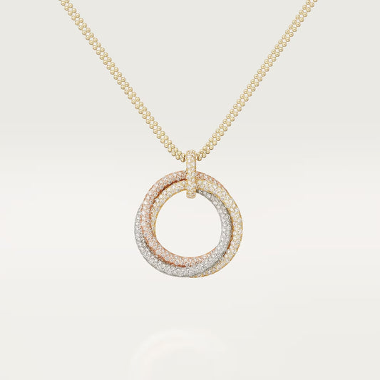 [Rose Tomorrow]TRINITY LARGE FULL DIAMOND  NECKLACE