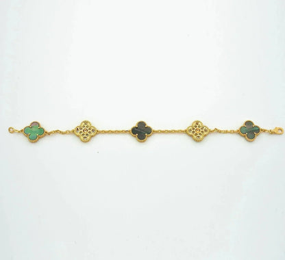 [Rose Tomorrow] CLOVER 5 MOTIF GRAY MOP BRACELET COLLECTION