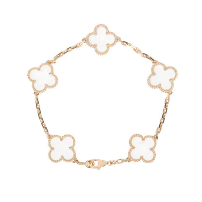 [Rose Tomorrow]CLOVER 5 MOTIF ROCK CRYSTAL BRACELET