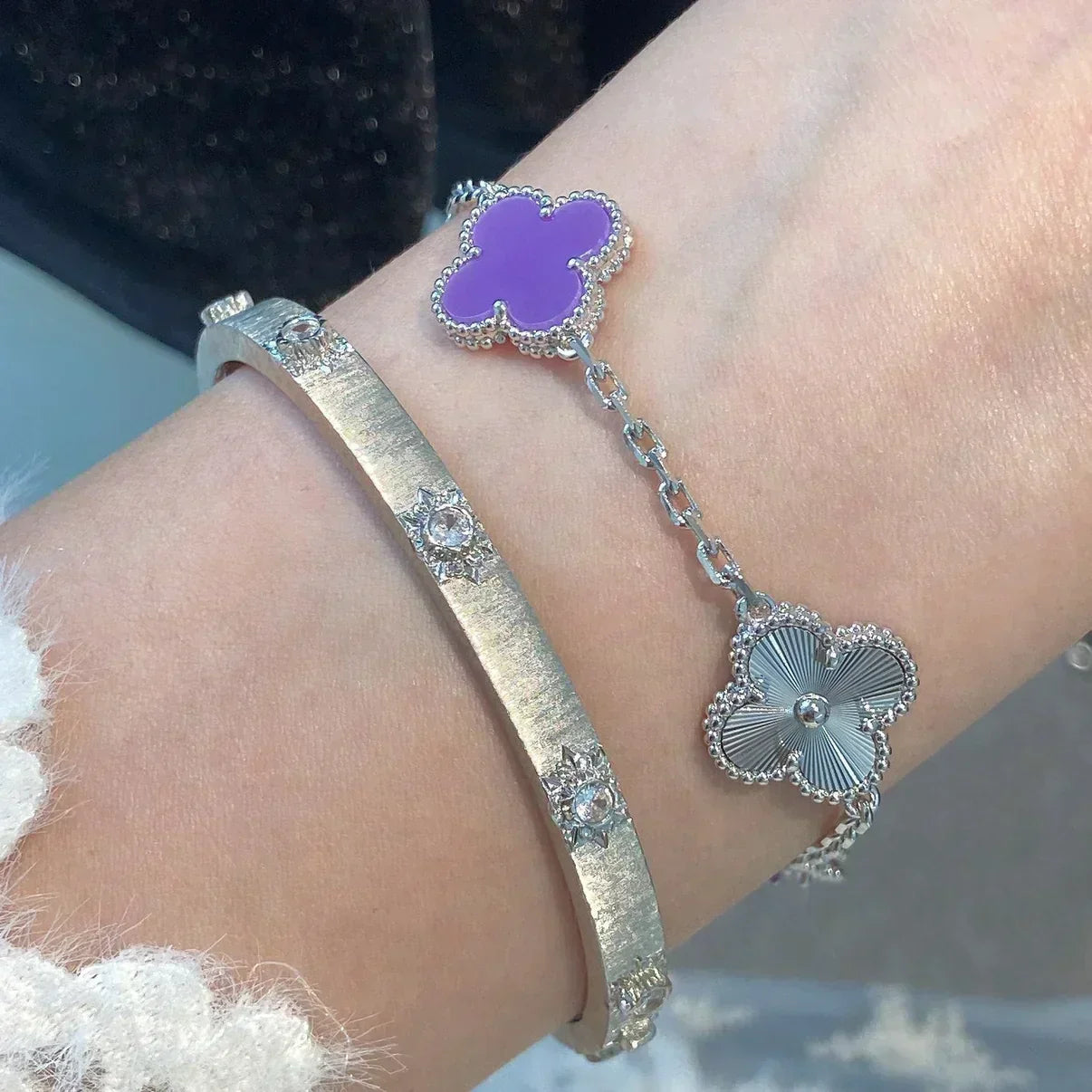 [Rose Tomorrow] CLOVER 5 MOTIF VIOLET BRACELET COLLECTION