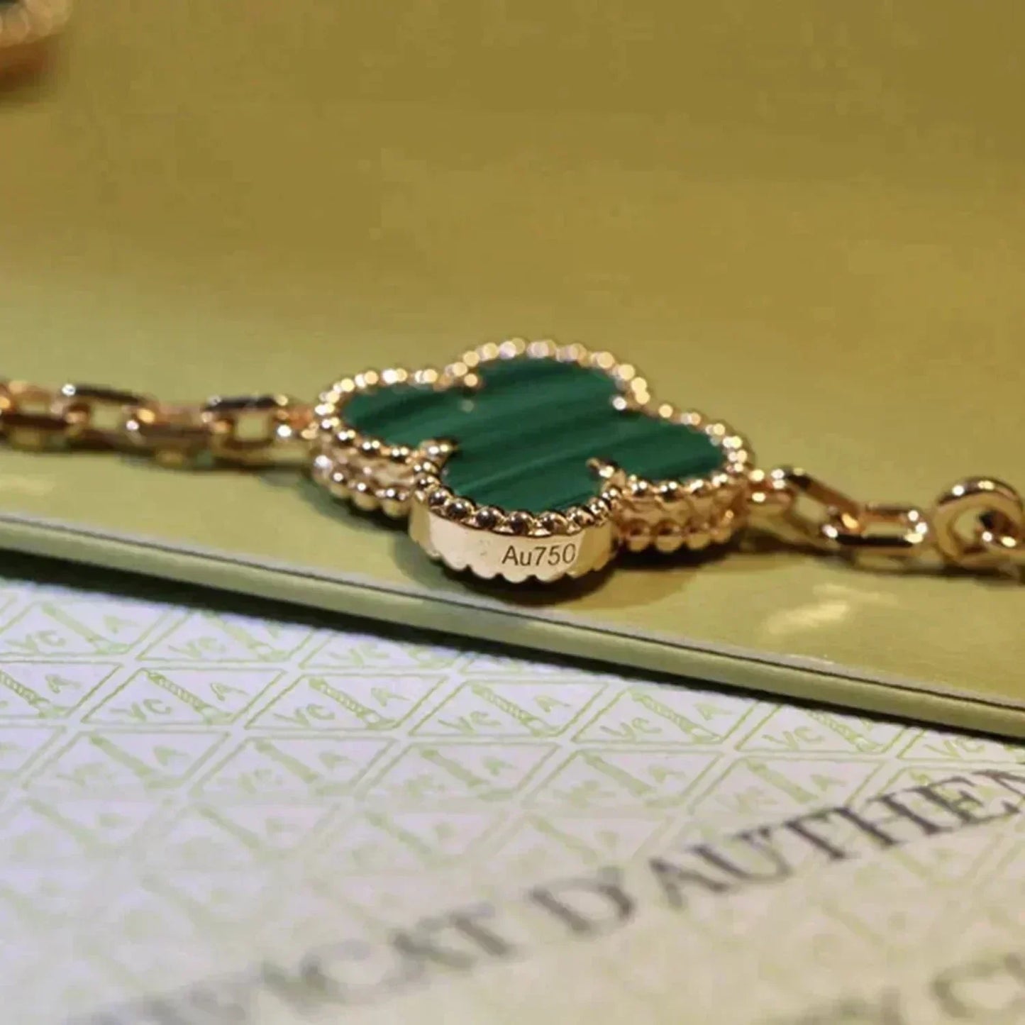 [Rose Tomorrow] CLOVER 5 MOTIF MALACHITE BRACELET COLLECTION
