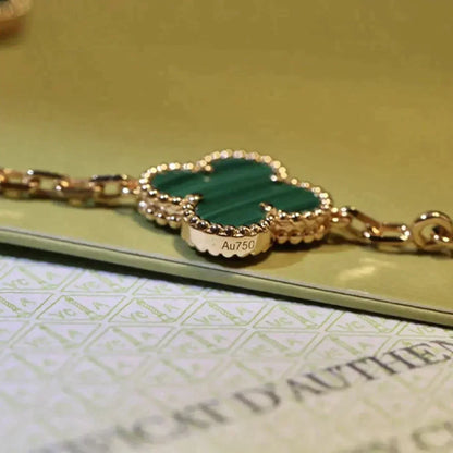 [Rose Tomorrow] CLOVER 5 MOTIF MALACHITE BRACELET COLLECTION