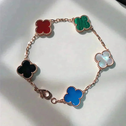 [Rose Tomorrow]CLOVER 5 MOTIFS MULTICOLOR BRACELET