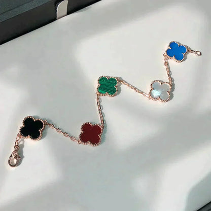 [Rose Tomorrow]CLOVER 5 MOTIFS MULTICOLOR BRACELET