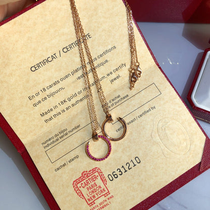 [Rose Tomorrow]JUSTE NECKLACE RED FULL DIAMONDS