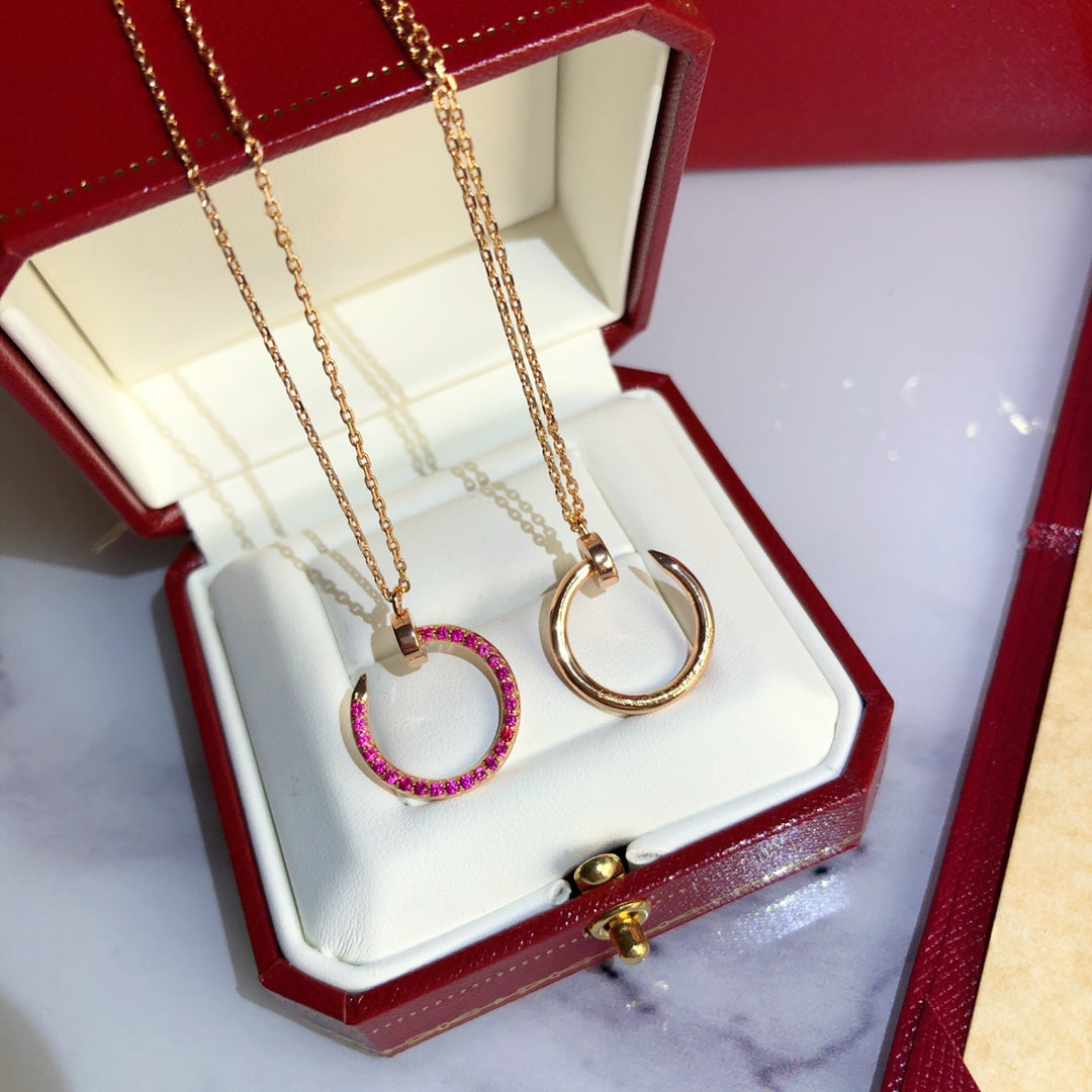 [Rose Tomorrow]JUSTE NECKLACE RED FULL DIAMONDS