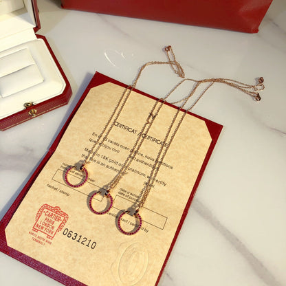 [Rose Tomorrow]JUSTE NECKLACE RED FULL DIAMONDS