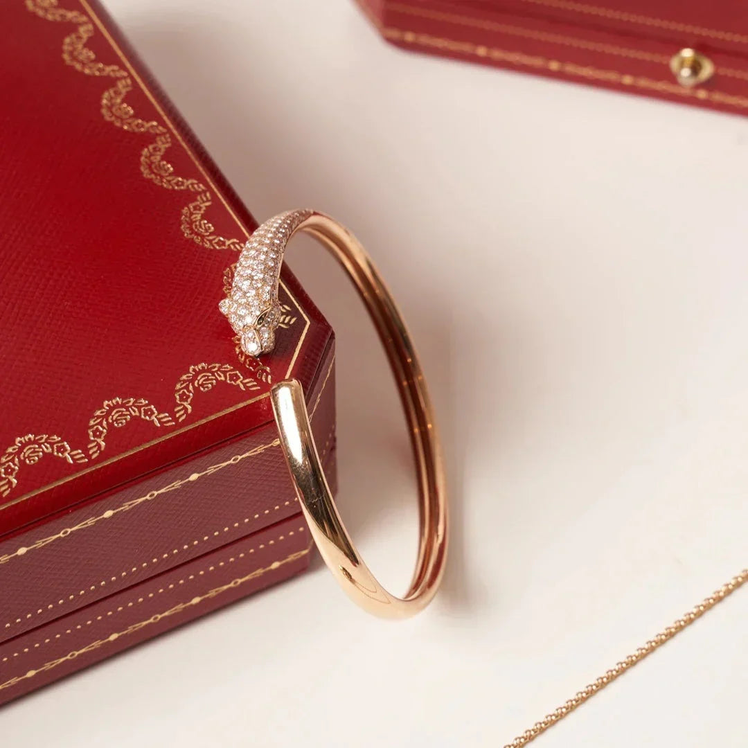 [Rose Tomorrow]PANTHERE HALF DIAMOND OPEN BRACELET