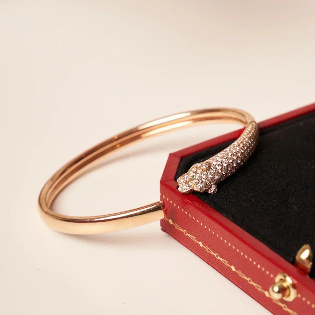 [Rose Tomorrow]PANTHERE HALF DIAMOND OPEN BRACELET