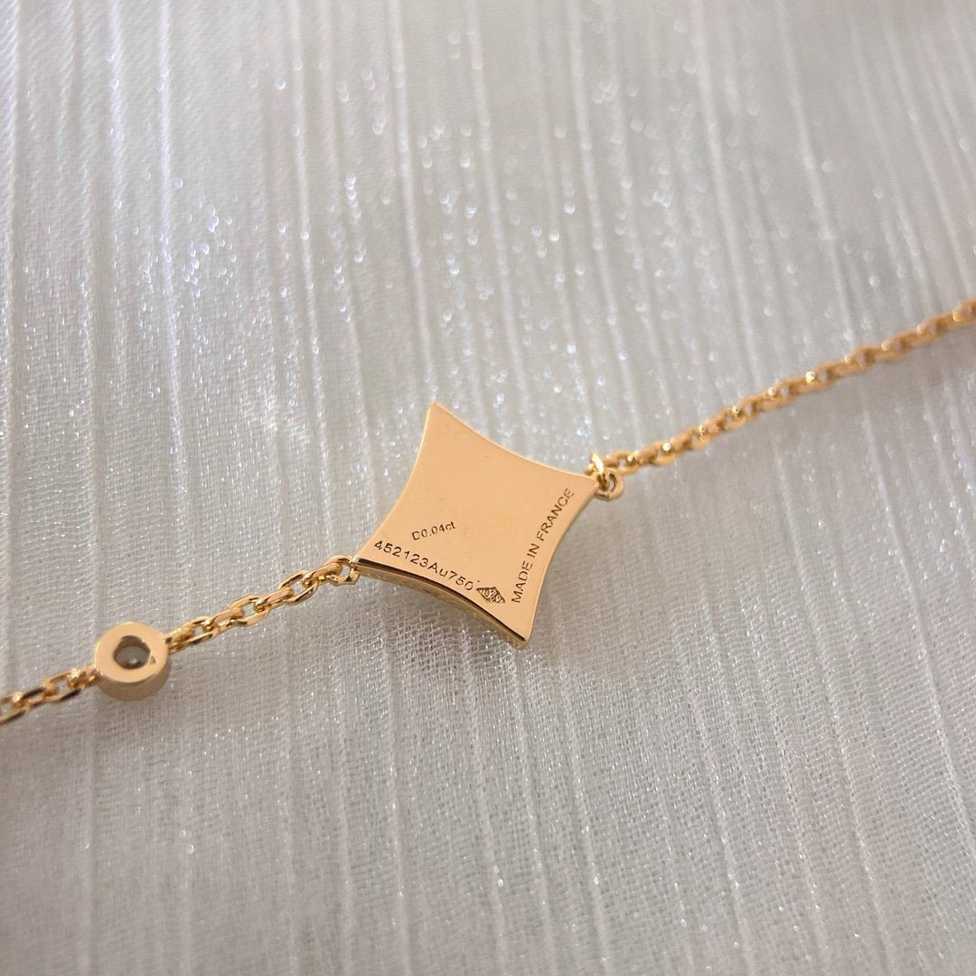 [Rose Tomorrow]COLOR STAR CARNELIAN PINK GOLD DIAMOND BRACELET