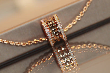 [Rose Tomorrow]ZERO 1 ROCK PEDANT PINK GOLD NECKLACE