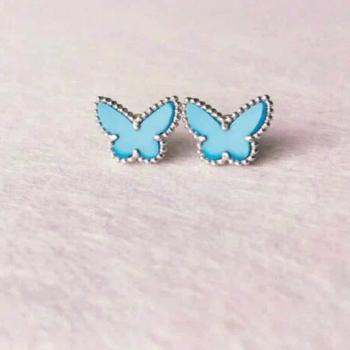 [Rose Tomorrow]BUTTERFLY TURQUOISE EARRINGS SILVER