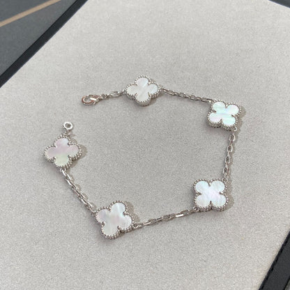 [Rose Tomorrow]CLOVER WHITE PEARL MOP 5 MOTIF BRACELET COLLECTION