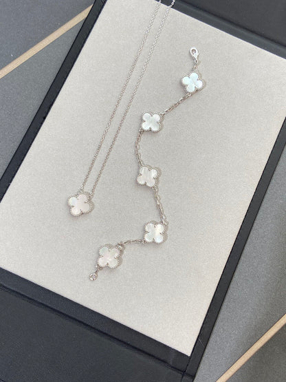 [Rose Tomorrow]CLOVER WHITE PEARL MOP 5 MOTIF BRACELET COLLECTION