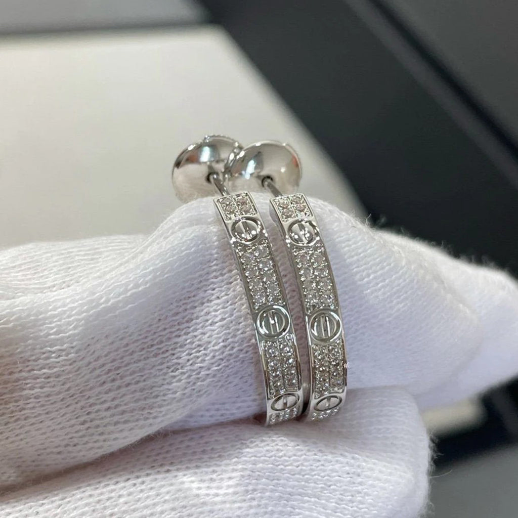 [Rose Tomorrow]LOVE EARRINGS 3.6MM DIAMOND PAVED