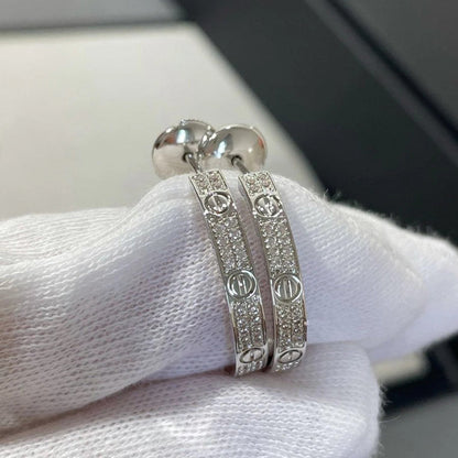 [Rose Tomorrow]LOVE EARRINGS 3.6MM DIAMOND PAVED
