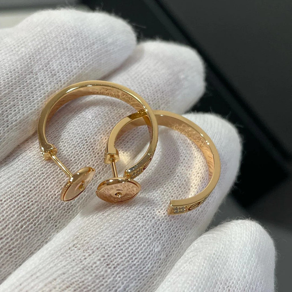 [Rose Tomorrow]LOVE EARRINGS 3.6MM DIAMOND PAVED