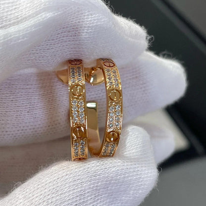 [Rose Tomorrow]LOVE EARRINGS 3.6MM DIAMOND PAVED