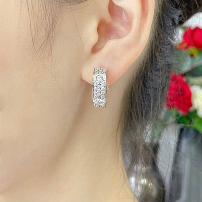 [Rose Tomorrow]LOVE 5.5MM DIAMOND PAVED EARRINGS