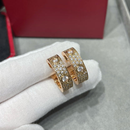 [Rose Tomorrow]LOVE 5.5MM DIAMOND PAVED EARRINGS