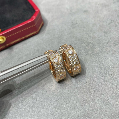 [Rose Tomorrow]LOVE 5.5MM DIAMOND PAVED EARRINGS