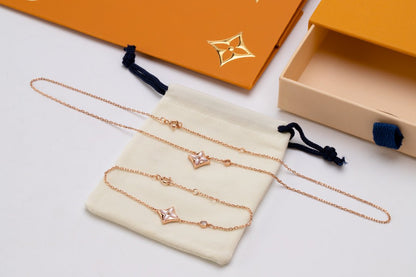[Rose Tomorrow]STAR PINK MOP 1 DIAMOND PINK GOLD NECKLACE