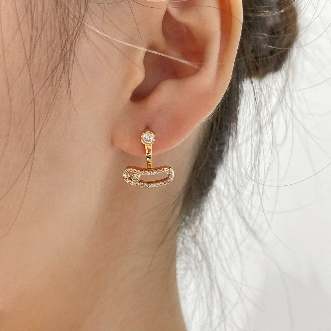 [Rose Tomorrow]MOVE UNO PINK GOLD DIAMOND EARRINGS