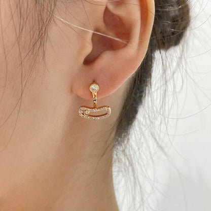 [Rose Tomorrow]MOVE UNO PINK GOLD DIAMOND EARRINGS