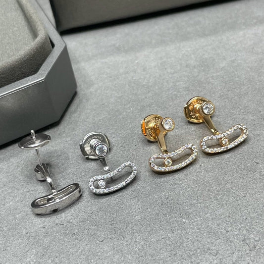 [Rose Tomorrow]MOVE UNO PINK GOLD DIAMOND EARRINGS