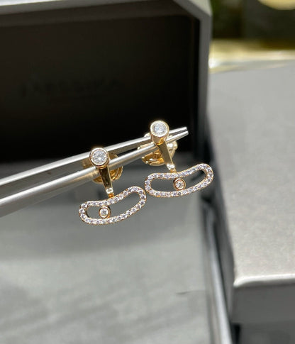 [Rose Tomorrow]MOVE UNO PINK GOLD DIAMOND EARRINGS