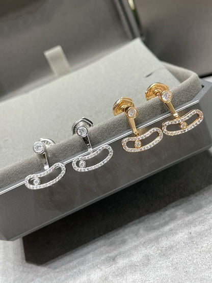 [Rose Tomorrow]MOVE UNO PINK GOLD DIAMOND EARRINGS