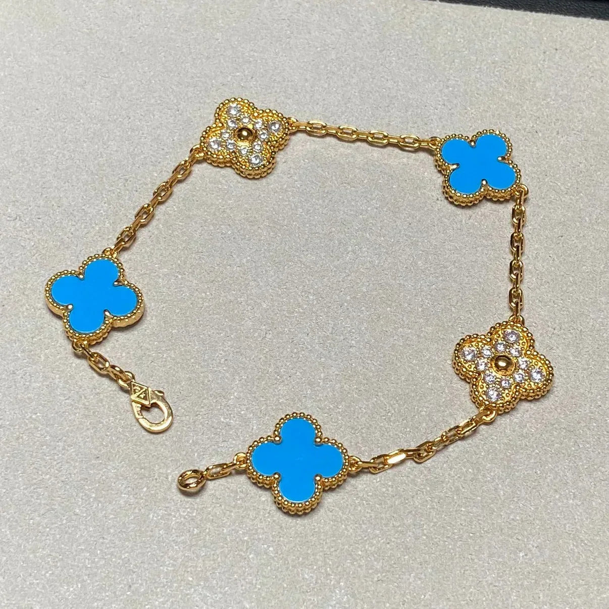 [Rose Tomorrow] CLOVER 5 MOTIF BLUE AGATE BRACELET COLLECTION
