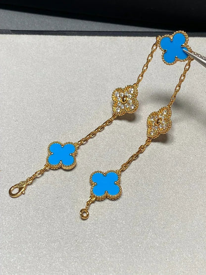 [Rose Tomorrow] CLOVER 5 MOTIF BLUE AGATE BRACELET COLLECTION