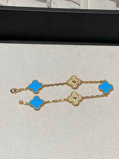 [Rose Tomorrow] CLOVER 5 MOTIF BLUE AGATE BRACELET COLLECTION