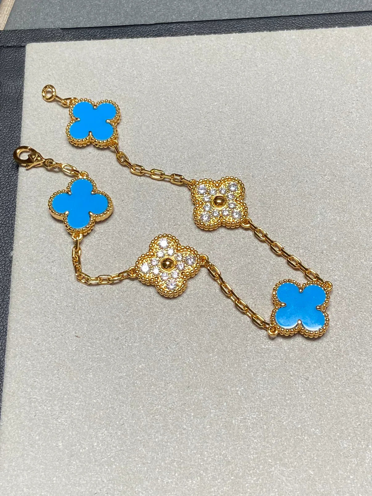 [Rose Tomorrow] CLOVER 5 MOTIF BLUE AGATE BRACELET COLLECTION