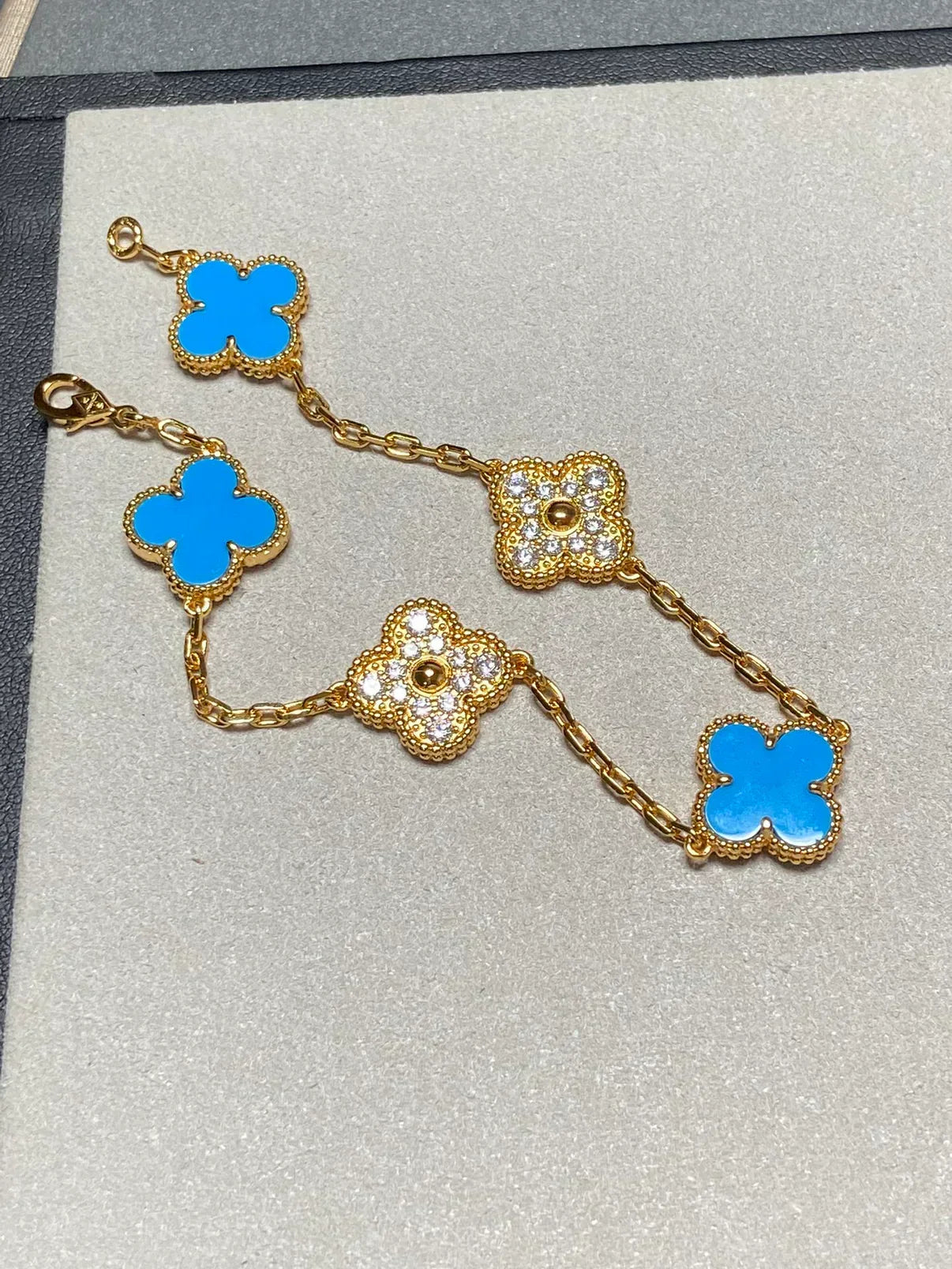 [Rose Tomorrow] CLOVER 5 MOTIF BLUE AGATE BRACELET COLLECTION