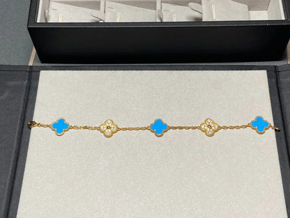 [Rose Tomorrow] CLOVER 5 MOTIF BLUE AGATE BRACELET COLLECTION