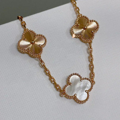 [Rose Tomorrow]CLOVER WHITE PEARL MOP 5 MOTIF BRACELET COLLECTION