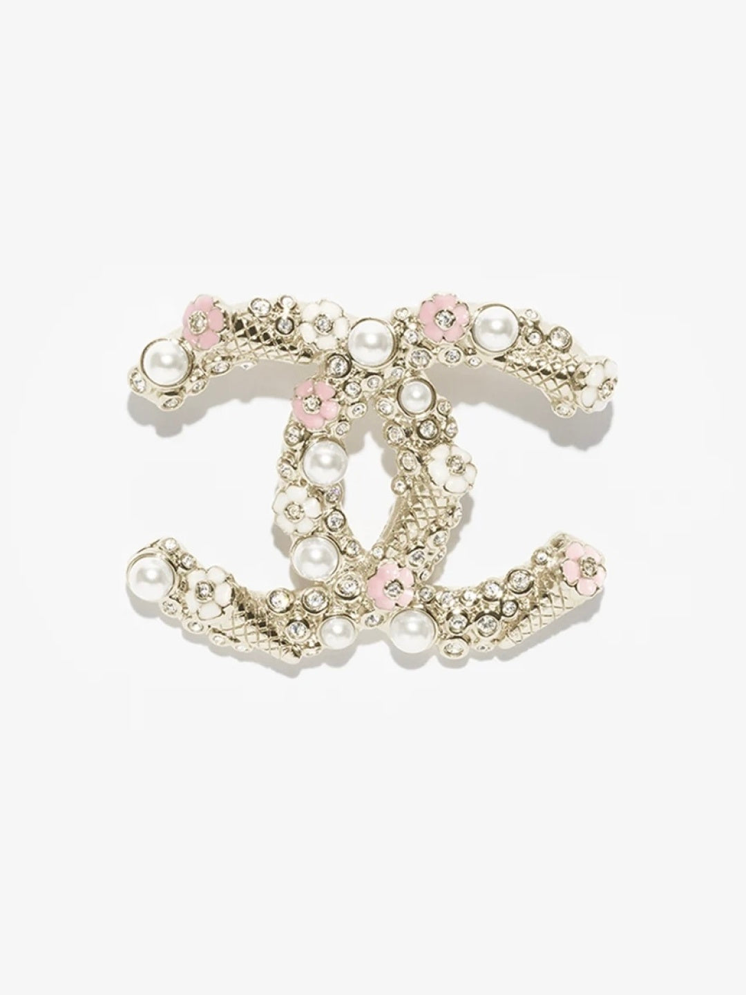 [Rose Tomorrow]26C Pink-White Enamel Ice Cream Cone Double C Brooch