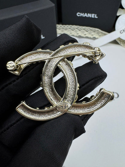 [Rose Tomorrow]26C Pink-White Enamel Ice Cream Cone Double C Brooch
